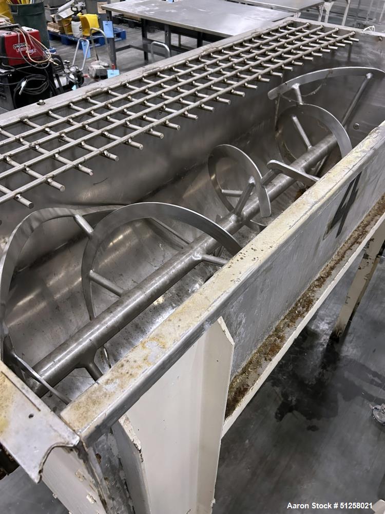 Used 45 Cubic Foot Ribbon Blender, Stainless Steel, 78" x 30" Trough with Drive
