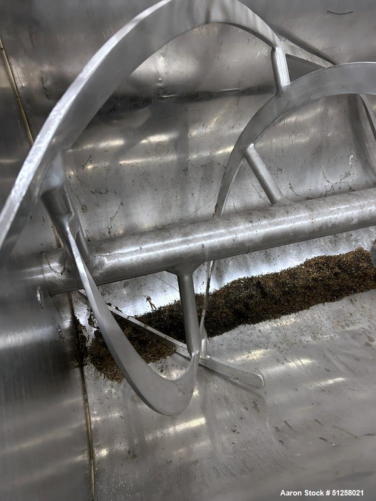 Used 45 Cubic Foot Ribbon Blender, Stainless Steel, 78" x 30" Trough with Drive