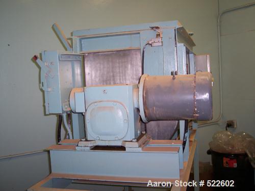 USED: Ribbon blender, approximate 13 cu ft capacity. Inside of troughmeasures 24" wide x 48" long x 32" deep. Overall dimensions 53-1/2"wide x 83" long x 73" high. Stainless steel product contact are...