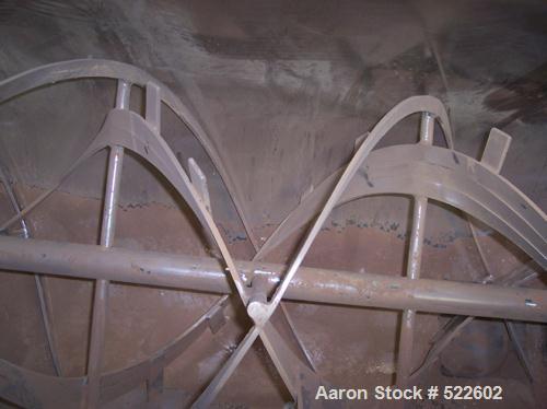 USED: Ribbon blender, approximate 13 cu ft capacity. Inside of troughmeasures 24" wide x 48" long x 32" deep. Overall dimensions 53-1/2"wide x 83" long x 73" high. Stainless steel product contact are...