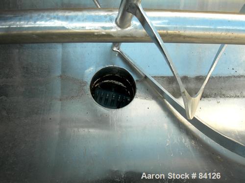 Used Double Spiral Ribbon Blender, 36 Cubic Foot Working Capacity, 304 Stainless Steel. Non-jacketed trough 29-1/2" wide x 78" long x approximately 32" deep. 3" diameter shaft. Inner ribbon 2" wide x...