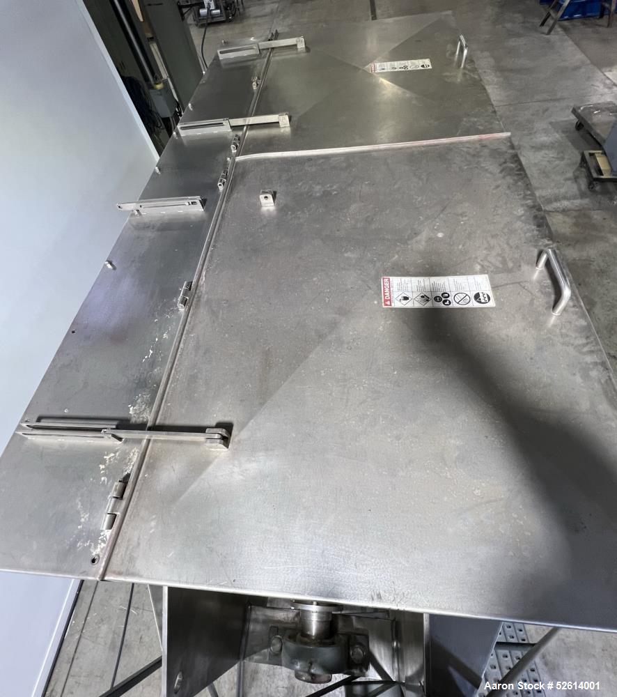 Used- Aaron Process Equipment Double Ribbon Blender, Model IMB-100. 100 Cubic feet working capacity. Constructed of 304 stai...