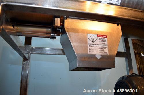 Used Aaron Process IMB-15 Ribbon Blender, 15 cubic feet capacity. Constructed of stainless steel material on all product contact areas, all external stiffeners, legs, ribs and supports. Inside trough...