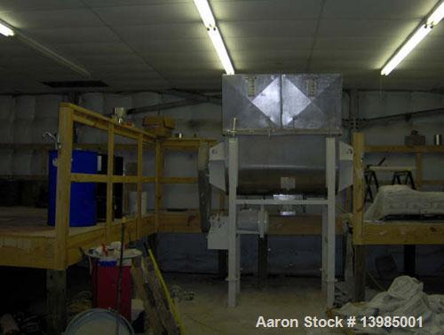 Used Aaron Process Equipment model IMB 35 double ribbon blender, 35 cubic feet. Trough constructed of stainless steel material on all product contact areas. All external stiffeners, ribs and supports...