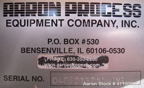 Used Aaron IMB 50, 50 Cubic Foot Working Capacity, T304 Stainless Steel Double Ribbon Blender.  Trough measures 78" long x 36" wide x 39" deep. .  4 1/2" diameter shaft.  Inner ribbon 2 1/2" wide x 5...