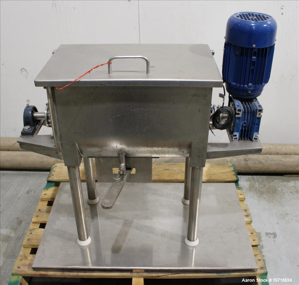 New- In Stock- Aaron Process 1 Cubic Foot Ribbon Blender. Type 304 Stainless Steel. All external stiffeners, legs, ribs and ...