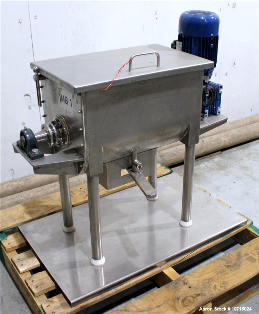 New- In Stock- Aaron Process 1 Cubic Foot Ribbon Blender. Type 304 Stainless Steel. All external stiffeners, legs, ribs and ...