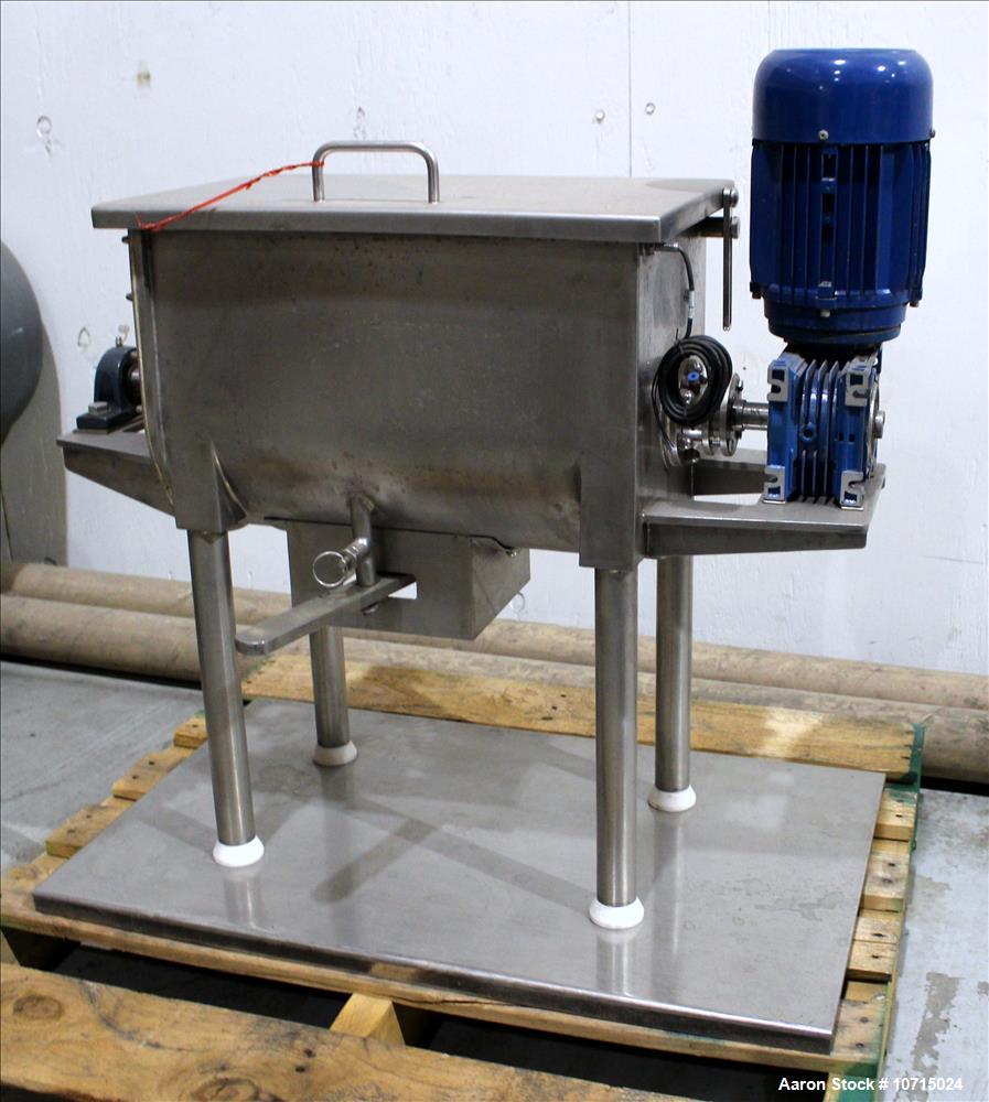 New- In Stock- Aaron Process 1 Cubic Foot Ribbon Blender. Type 304 Stainless Steel. All external stiffeners, legs, ribs and ...