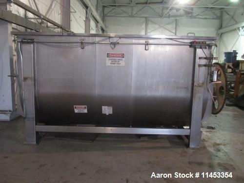 Used- 400 Cubic Foot Aaron Process Ribbon Blender, Model IMB400CF.