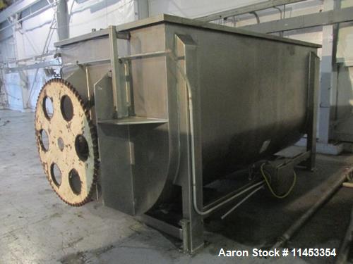 Used- 400 Cubic Foot Aaron Process Ribbon Blender, Model IMB400CF.