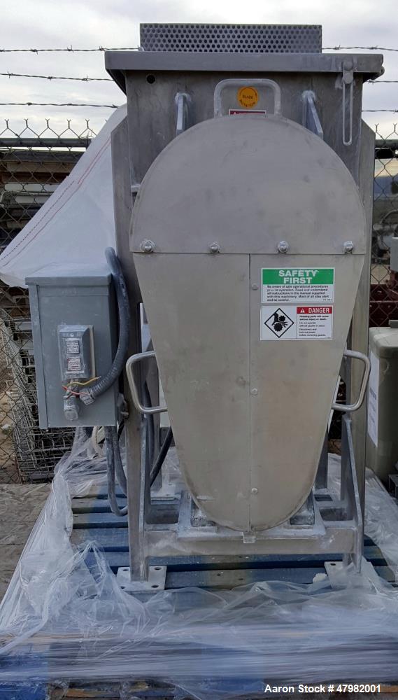 Used: Aaron Process 5 Cuft. Double Ribbon Blender, Model IMB-5.  Working Capacity: 5 Cubic Feet Trough: Constructed of stainless steel material on all product contact areas. All external stiffeners, ...