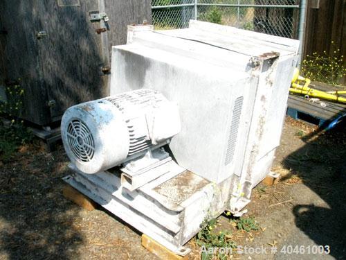 Used Aaron Process double spiral ribbon blender, 80 cubic feet working capacity, stainless steel. Non-jacketed trough 40" wide x 96" long x approximately 46" deep. 6" diameter shaft, inner ribbon 1 1...