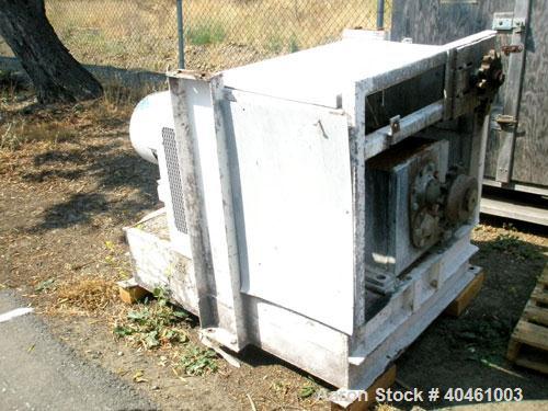 Used Aaron Process double spiral ribbon blender, 80 cubic feet working capacity, stainless steel. Non-jacketed trough 40" wide x 96" long x approximately 46" deep. 6" diameter shaft, inner ribbon 1 1...