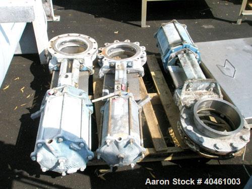 Used Aaron Process double spiral ribbon blender, 80 cubic feet working capacity, stainless steel. Non-jacketed trough 40" wide x 96" long x approximately 46" deep. 6" diameter shaft, inner ribbon 1 1...