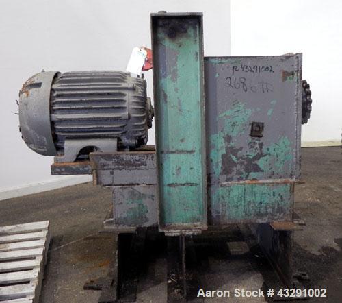 Used Aaron Process Equipment Ribbon Blender, 80 Cubic Feet, 304 Stainless Steel. Trough 40" wide x 96" long x approximate 48" deep, dimple jacketed on bottom only, rated 50 psi. 5" Diameter shaft, in...