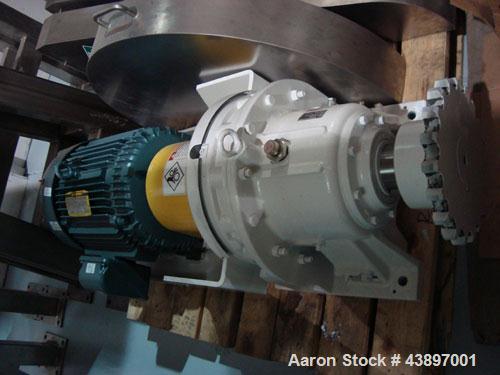 Unused-Aaron Process Equipment IMB 150 ribbon blender. 150 cubic foot working capacity, 175 cubic foot total capacity. Constructed of T304 stainless steel. Inside trough measures 53” wide x 106” long...