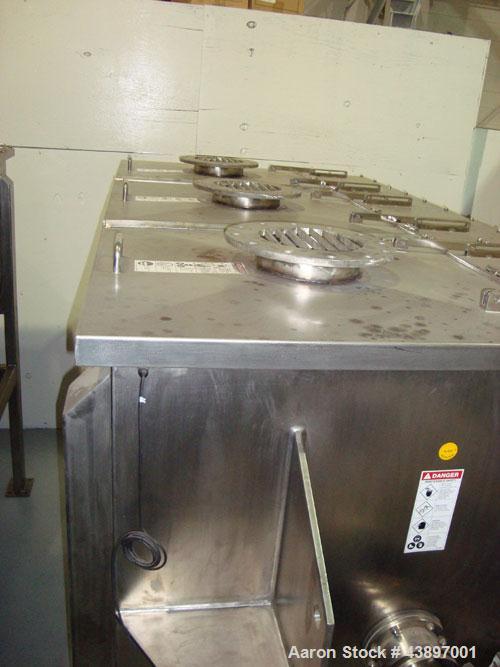 Unused-Aaron Process Equipment IMB 150 ribbon blender. 150 cubic foot working capacity, 175 cubic foot total capacity. Constructed of T304 stainless steel. Inside trough measures 53” wide x 106” long...