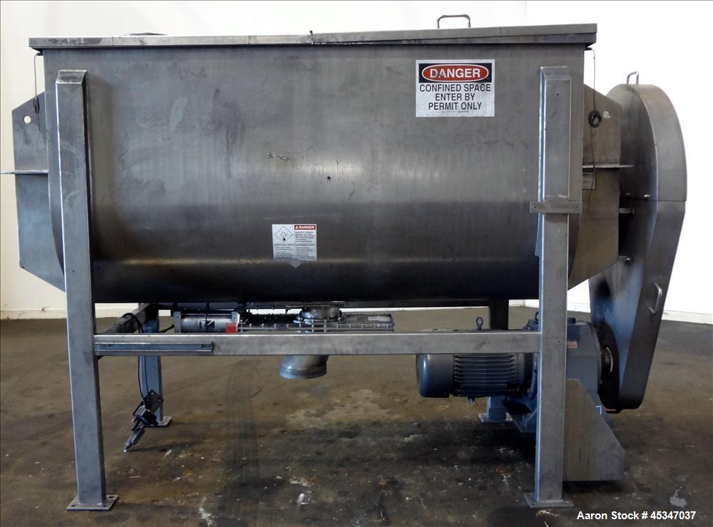 Used Aaron Process Ribbon Blender, Model IMB-100, 100 cubic feet