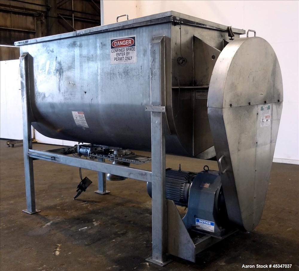Used Aaron Process Ribbon Blender, Model IMB-100, 100 cubic feet