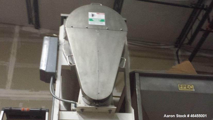 Used Aaron Process Equipment Model IMB-35. 35 Cubic Foot Ribbon Blender. Trough constructed of stainless steel material on all product contact areas. All external stiffeners, legs, ribs and supports ...