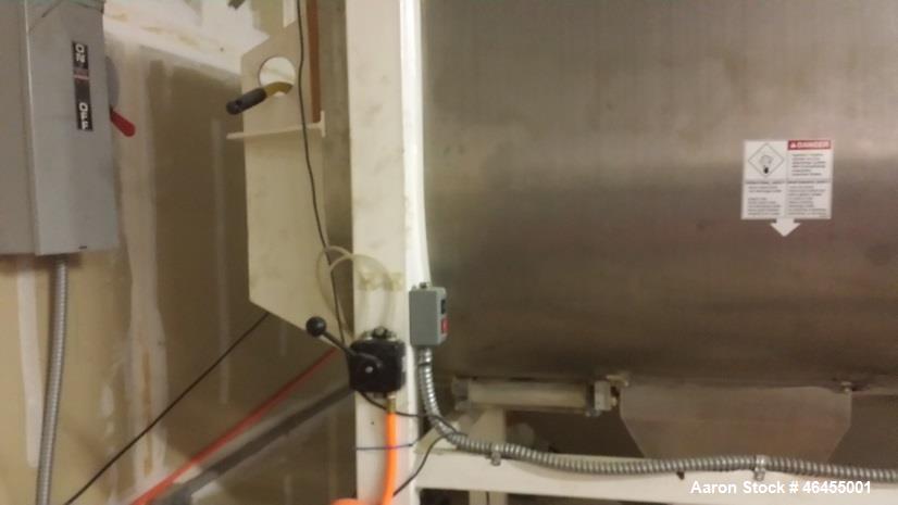 Used Aaron Process Equipment Model IMB-35. 35 Cubic Foot Ribbon Blender. Trough constructed of stainless steel material on all product contact areas. All external stiffeners, legs, ribs and supports ...
