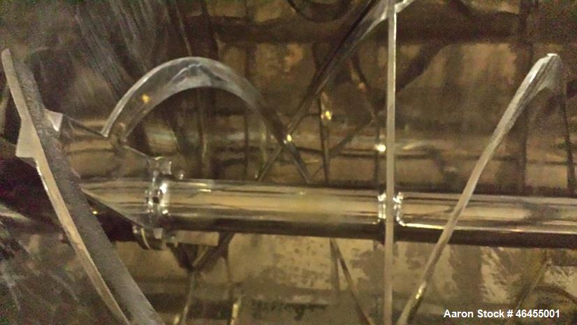 Used Aaron Process Equipment Model IMB-35. 35 Cubic Foot Ribbon Blender. Trough constructed of stainless steel material on all product contact areas. All external stiffeners, legs, ribs and supports ...