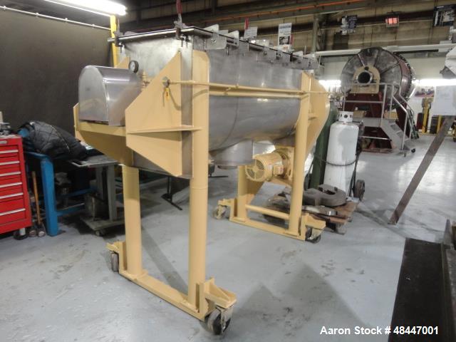 Used Aaron Process Double Spiral Ribbon Blender, 24 Cubic Foot Working Capacity