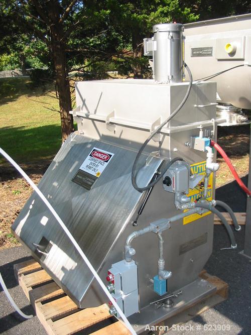 USED: American Process Systems model DRB-11 sanitary, extra heavyduty, jacketed double ribbon blender. Sanitary stainless steelconstruction, 11 cubic feet working capacity, 21" wide x 48" long x26" d...