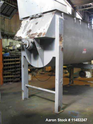 Used American Process Double Spiral Ribbon Blender. Model DRB-155. Approximate 155 Cubic Foot Working Capacity, Stainless Steel. Non-jacketed trough measures 120" long x 50" wide x 59" deep. 10" cent...
