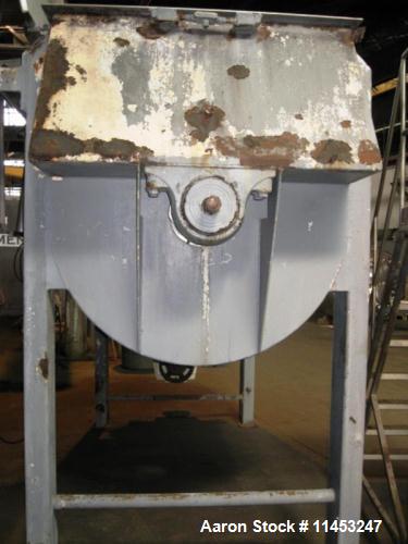 Used American Process Double Spiral Ribbon Blender. Model DRB-155. Approximate 155 Cubic Foot Working Capacity, Stainless Steel. Non-jacketed trough measures 120" long x 50" wide x 59" deep. 10" cent...