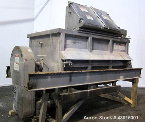 Used American Process Heavy Duty Double Spiral Ribbon Blender, Model DRB-155, 155 cubic feet working capacity, 304 stainless steel. Non-jacketed trough 50" wide x 120" long x approximately 58" deep. ...
