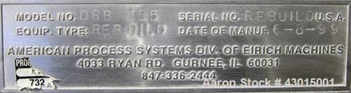 Used American Process Heavy Duty Double Spiral Ribbon Blender, Model DRB-155, 155 cubic feet working capacity, 304 stainless steel. Non-jacketed trough 50" wide x 120" long x approximately 58" deep. ...