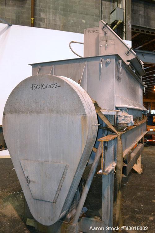 Used American Process Heavy Duty Double Spiral Ribbon Blender, Model DRB-155, 150 cubic feet working capacity, 304 stainless steel. Non-jacketed trough 50" wide x 120" long x approximately 58" deep. ...