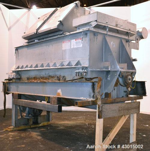 Used American Process Heavy Duty Double Spiral Ribbon Blender, Model DRB-155, 150 cubic feet working capacity, 304 stainless steel. Non-jacketed trough 50" wide x 120" long x approximately 58" deep. ...