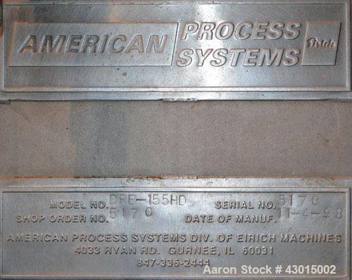 Used American Process Heavy Duty Double Spiral Ribbon Blender, Model DRB-155, 150 cubic feet working capacity, 304 stainless steel. Non-jacketed trough 50" wide x 120" long x approximately 58" deep. ...