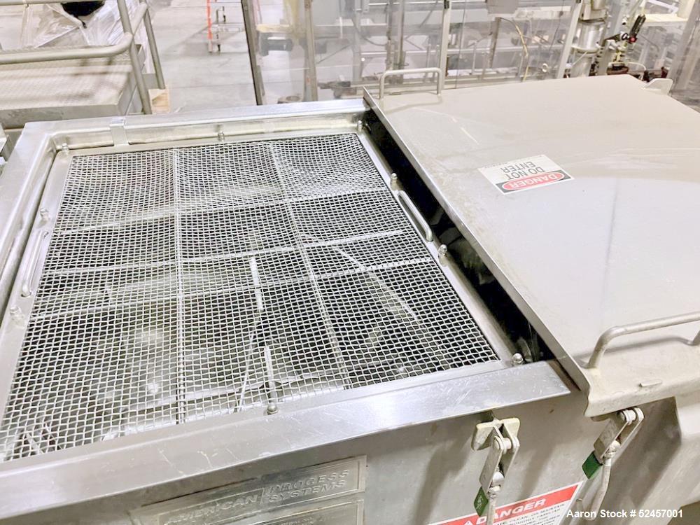 Used American Process Heavy Duty Double Spiral Ribbon Blender, Model DRB-18, 18 Cubic Feet Working Capacity, Stainless Steel. Non-jacketed trough 24" wide x 60" long x approximately 28" deep. Shaft, ...