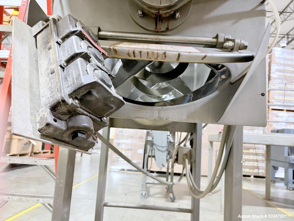 Used American Process Heavy Duty Double Spiral Ribbon Blender, Model DRB-18, 18 Cubic Feet Working Capacity, Stainless Steel. Non-jacketed trough 24" wide x 60" long x approximately 28" deep. Shaft, ...