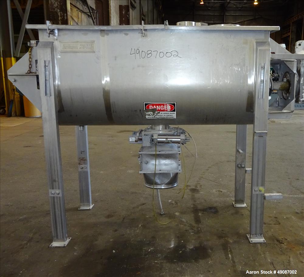 Used- American Process Double Spiral Ribbon Blender, Model DRB-24H, 24 Cubic Fee