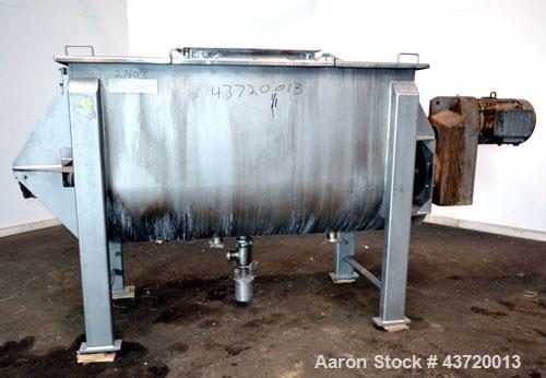 Used American Process Heavy Duty Double Spiral Ribbon Blender, Model DRB-40.  40 Cubic feet working capacity, 304 stainless steel.  Non-jacketed trough 32” wide x 78” long x approximately 44” deep.  ...