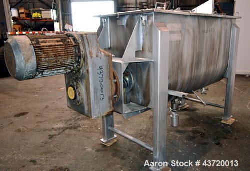Used American Process Heavy Duty Double Spiral Ribbon Blender, Model DRB-40.  40 Cubic feet working capacity, 304 stainless steel.  Non-jacketed trough 32” wide x 78” long x approximately 44” deep.  ...