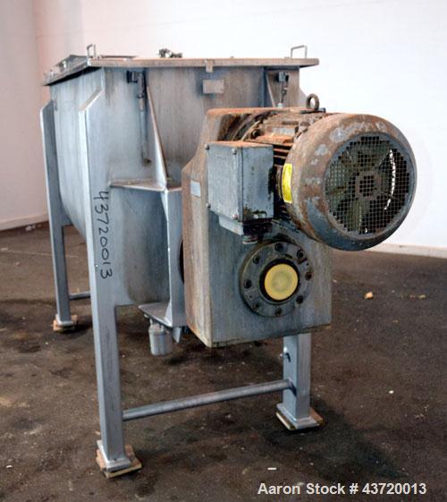 Used American Process Heavy Duty Double Spiral Ribbon Blender, Model DRB-40.  40 Cubic feet working capacity, 304 stainless steel.  Non-jacketed trough 32” wide x 78” long x approximately 44” deep.  ...