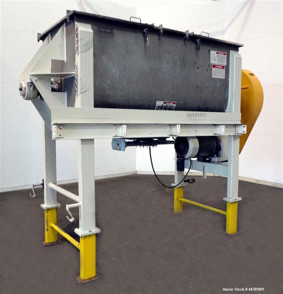 Used American Process Heavy Duty Double Spiral Ribbon Blender, Model DRB-80, 80 cubic feet working capacity, 321 stainless steel. Non-jacketed trough 40” wide x 96” long x approximately 47” deep. App...
