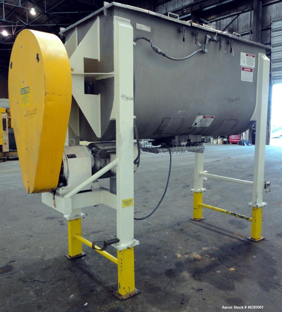 Used- American Process Heavy Duty Double Spiral Ribbon Blender, Model DRB-80, 80 cubic feet working capacity, 321 stainless ...
