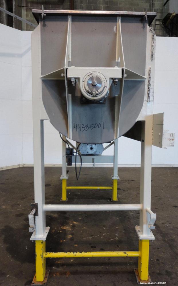 Used American Process Heavy Duty Double Spiral Ribbon Blender, Model DRB-80, 80 cubic feet working capacity, 321 stainless steel. Non-jacketed trough 40” wide x 96” long x approximately 47” deep. App...
