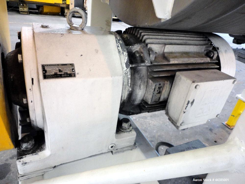 Used American Process Heavy Duty Double Spiral Ribbon Blender, Model DRB-80, 80 cubic feet working capacity, 321 stainless steel. Non-jacketed trough 40” wide x 96” long x approximately 47” deep. App...