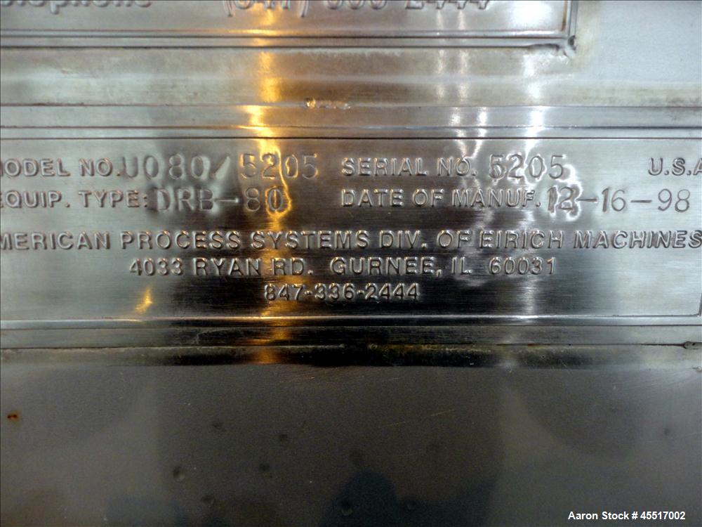 Used American Process Ribbon Blender, Model 4080/ 5205, approximately 80 cubic f