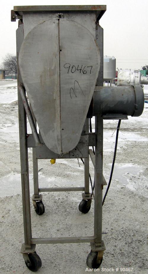 USED: American Process double spiral ribbon blender, model DRB-11, 11 cubic feet working capacity, 304 stainless steel. Non-jacketed trough 21" wide x 48" long x approximately 26" deep. 2-1/2" diamet...