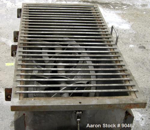 USED: American Process double spiral ribbon blender, model DRB-11, 11 cubic feet working capacity, 304 stainless steel. Non-jacketed trough 21" wide x 48" long x approximately 26" deep. 2-1/2" diamet...