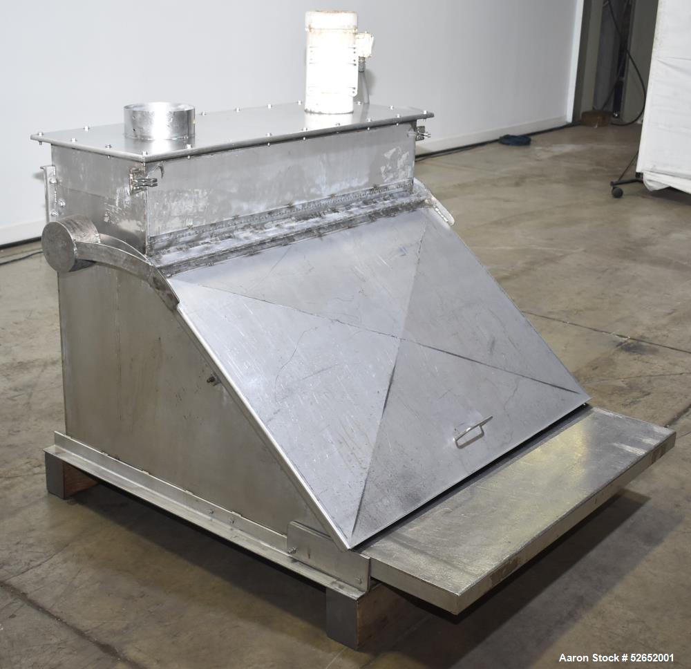 Used American Process Double Spiral Ribbon Blender, Model DRB120, 120 Cubic Feet, Stainless Steel. Non-jacketed trough approximate 44"W x 120"L x 54" Deep. 6" diameter shaft, approximately 40" diamet...