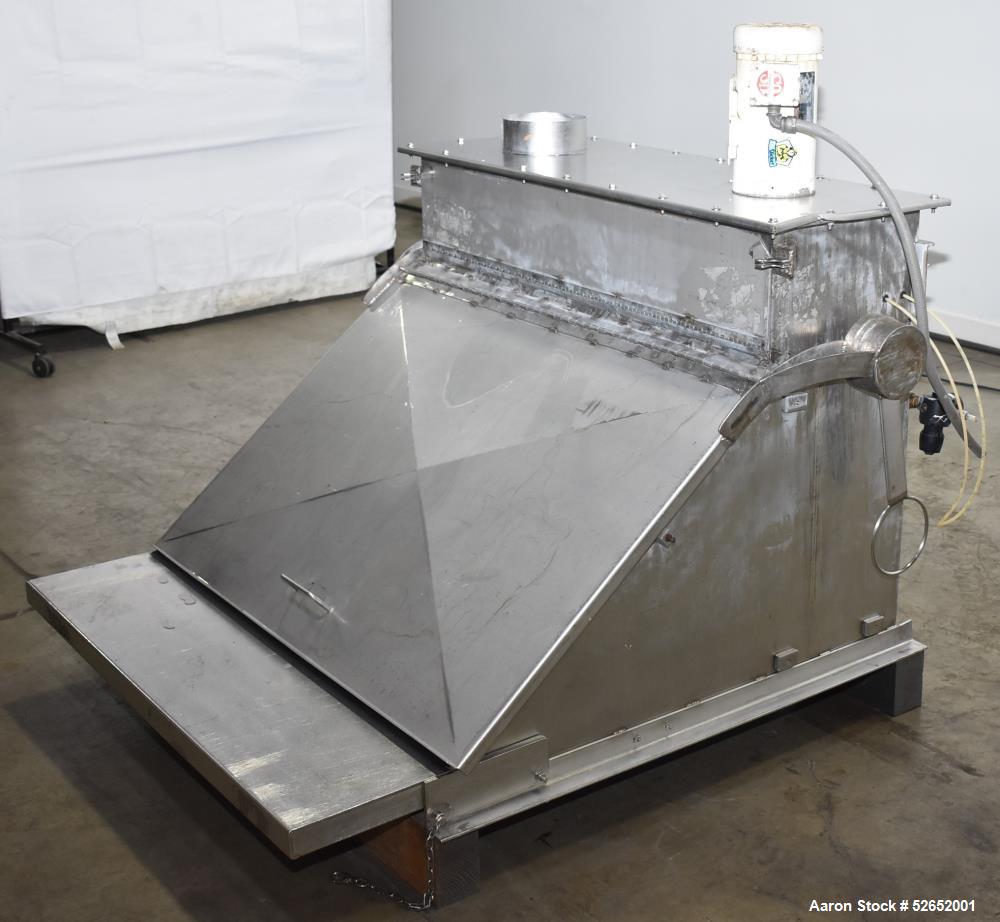 Used American Process Double Spiral Ribbon Blender, Model DRB120, 120 Cubic Feet, Stainless Steel. Non-jacketed trough approximate 44"W x 120"L x 54" Deep. 6" diameter shaft, approximately 40" diamet...